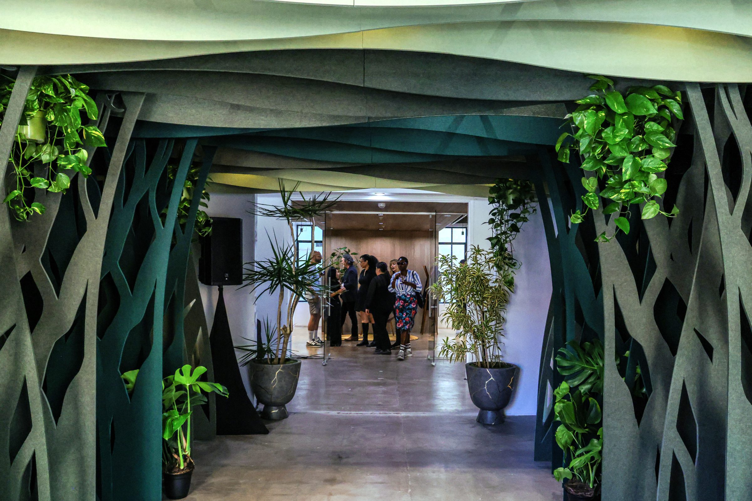 Printed acoustic art installation